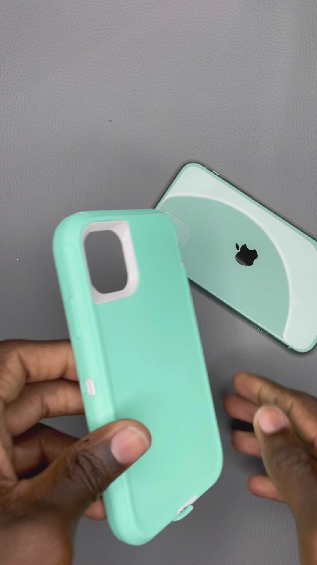 Defender Hybrid iPhone Case (Aqua/White)